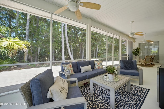 784 Mill Stream Rd, Ponte Vedra Beach, FL 32082 - sunroom featuring ceiling fan and outdoor lounge area