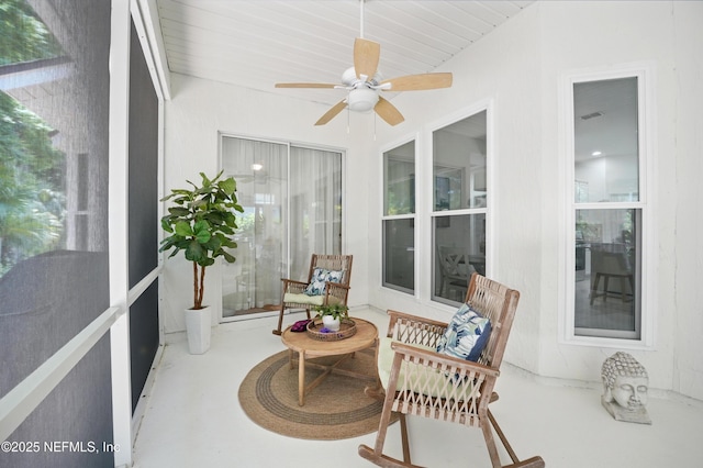 784 Mill Stream Rd, Ponte Vedra Beach, FL 32082 - sunroom / solarium featuring ceiling fan and wood ceiling