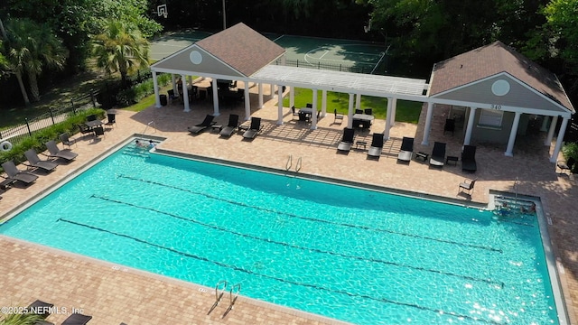 784 Mill Stream Rd, Ponte Vedra Beach, FL 32082 - community pool featuring a gazebo, a patio area, a pergola, and an outbuilding
