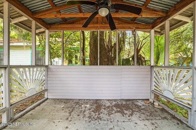 4537 Springfield Blvd, Jacksonville, FL 32206 - unfurnished sunroom featuring a ceiling fan
