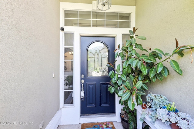 1708 Bridled Tern Ct, Fleming Island, FL 32003 - doorway to property featuring stucco siding