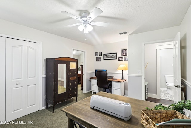 1708 Bridled Tern Ct, Fleming Island, FL 32003 - office space featuring ceiling fan and a textured ceiling