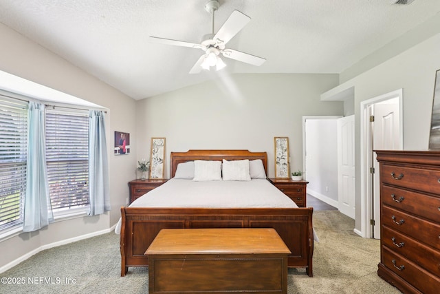 1708 Bridled Tern Ct, Fleming Island, FL 32003 - bedroom with lofted ceiling, carpet floors, baseboards, and ceiling fan