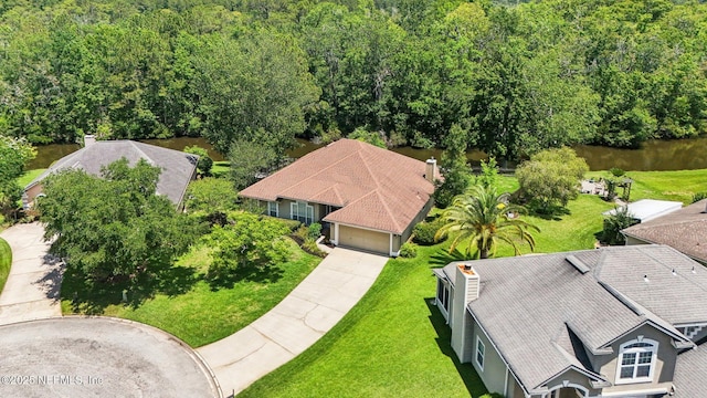 1708 Bridled Tern Ct, Fleming Island, FL 32003 - view from above of property with a nearby body of water and a forest