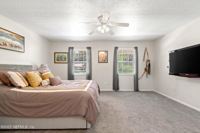 133 Divi Divi Dr, San Mateo, FL 32187 - bedroom featuring multiple windows, carpet, baseboards, and a textured ceiling