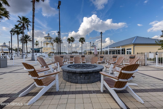 6033 Bartram Village Dr, Jacksonville, FL 32258 - view of patio featuring an outdoor fire pit