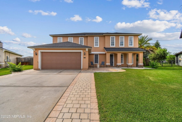 116 Nunna Rock Trl, Saint Augustine, FL 32092 - view of front of house featuring stucco siding, an attached garage, driveway, and a porch