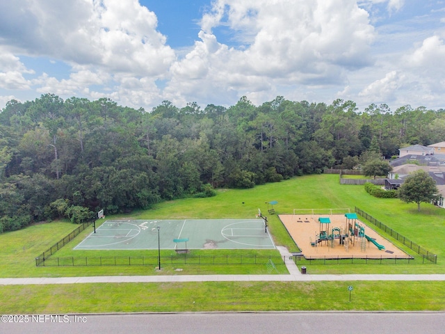 116 Nunna Rock Trl, Saint Augustine, FL 32092 - drone / aerial view of a community park and a heavily wooded area