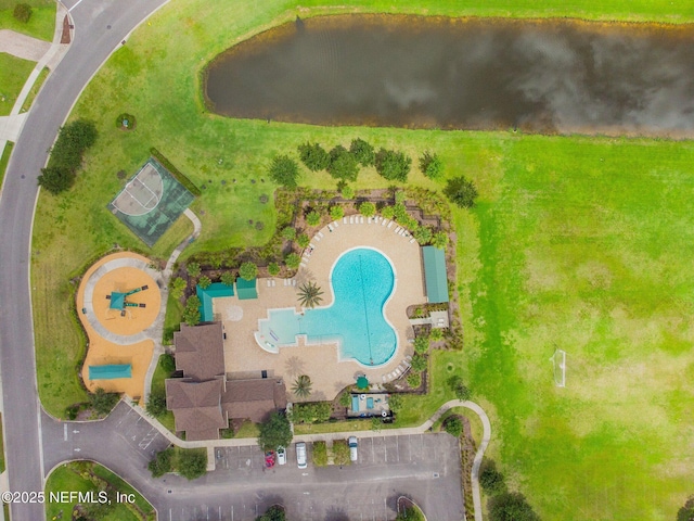 116 Nunna Rock Trl, Saint Augustine, FL 32092 - drone / aerial view of a pool and a nearby body of water