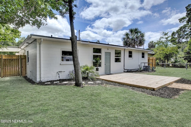 3904 Peach Dr, Jacksonville, FL 32246 - rear view of house with a deck and cooling unit