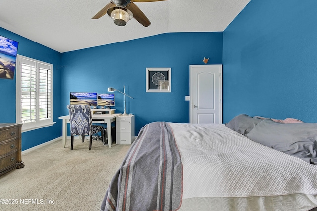 75 Codman Dr, Saint Augustine, FL 32084 - carpeted bedroom with vaulted ceiling, a ceiling fan, and baseboards