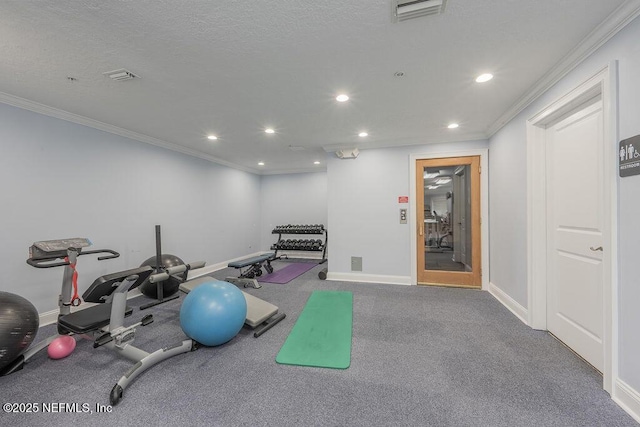 1201 1st St N Unit 1002, Jacksonville Beach, FL 32250 - exercise area with recessed lighting, baseboards, and crown molding