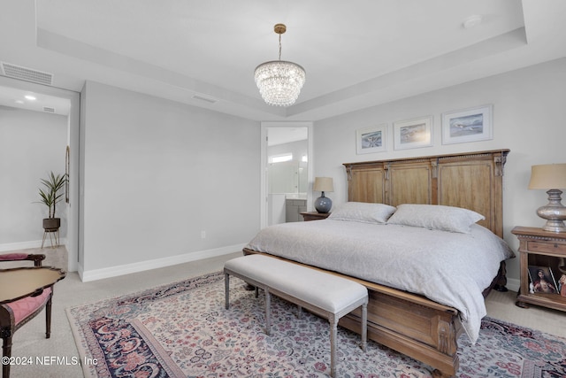 45 Lantern Post Way, Ponte Vedra, FL 32081 - bedroom featuring carpet, a tray ceiling, a chandelier, and baseboards