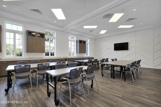 45 Lantern Post Way, Ponte Vedra, FL 32081 - dining space with dark wood-style flooring and a paneled ceiling