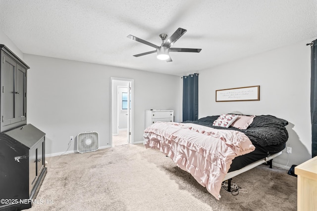 918 Arkenstone Dr, Jacksonville, FL 32225 - bedroom with carpet, a textured ceiling, baseboards, and ceiling fan