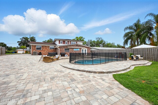 276 Baisden Rd, Jacksonville, FL 32218 - view of pool featuring a patio and central AC unit