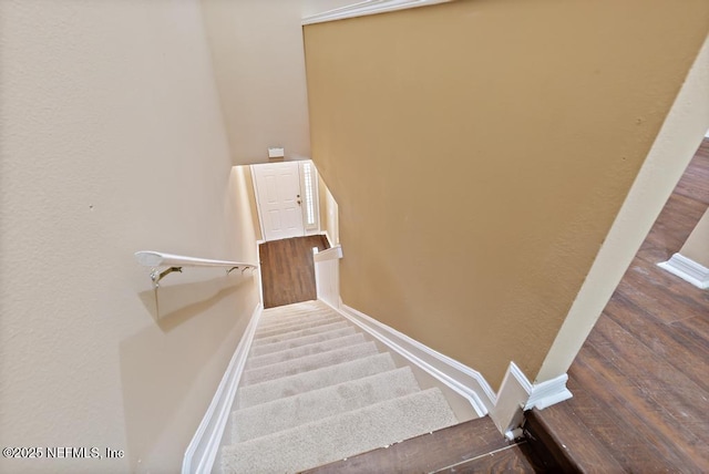 7990 Baymeadows Rd E Unit 2006, Jacksonville, FL 32256 - stairway featuring baseboards and wood finished floors