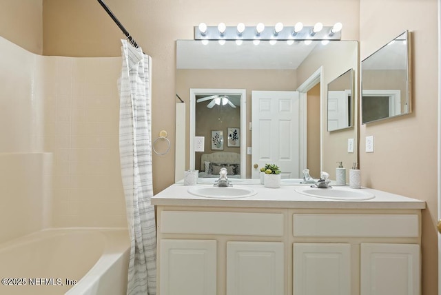 7990 Baymeadows Rd E Unit 2006, Jacksonville, FL 32256 - ensuite bathroom with shower / bath combo with shower curtain and double vanity