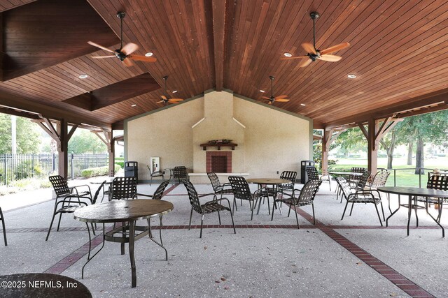 71 Deer Ridge Dr, Ponte Vedra, FL 32081 - view of patio with a ceiling fan and outdoor dining space