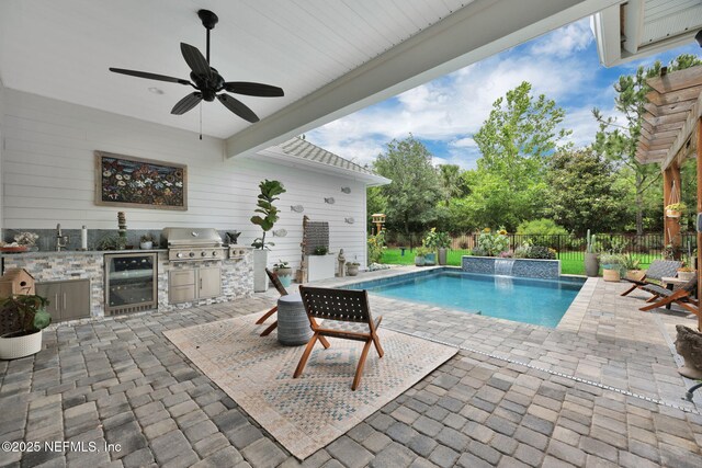 71 Deer Ridge Dr, Ponte Vedra, FL 32081 - view of swimming pool with a fenced backyard, ceiling fan, and a patio