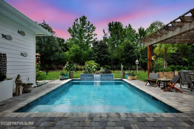 71 Deer Ridge Dr, Ponte Vedra, FL 32081 - view of swimming pool with a fenced backyard, a pergola, and a patio area