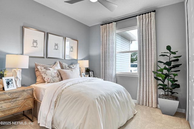 95 Elm Creek Dr, Saint Augustine, FL 32092 - carpeted bedroom with baseboards and a ceiling fan
