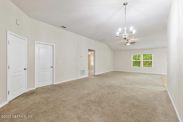 112 Glenlivet Way, Saint Johns, FL 32259 - carpeted spare room with a chandelier and lofted ceiling