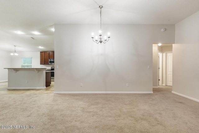 112 Glenlivet Way, Saint Johns, FL 32259 - spare room featuring a chandelier, light carpet, and a smoke detector