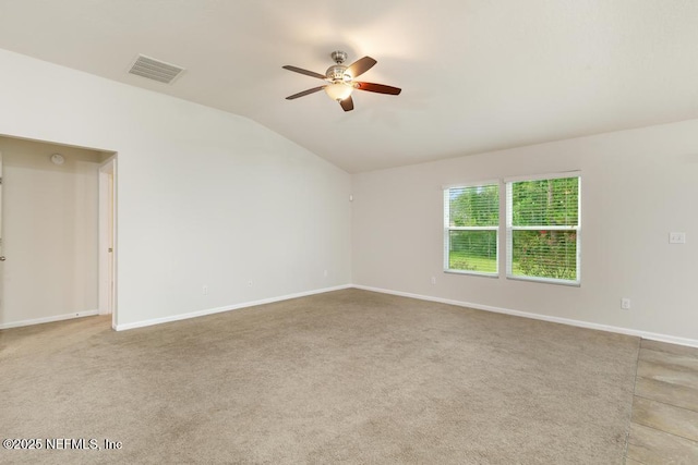 112 Glenlivet Way, Saint Johns, FL 32259 - carpeted empty room with lofted ceiling and a ceiling fan