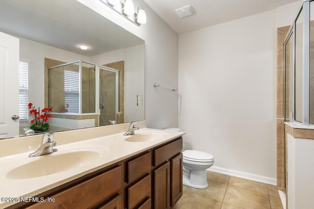 112 Glenlivet Way, Saint Johns, FL 32259 - full bathroom featuring a stall shower, tile patterned flooring, and double vanity