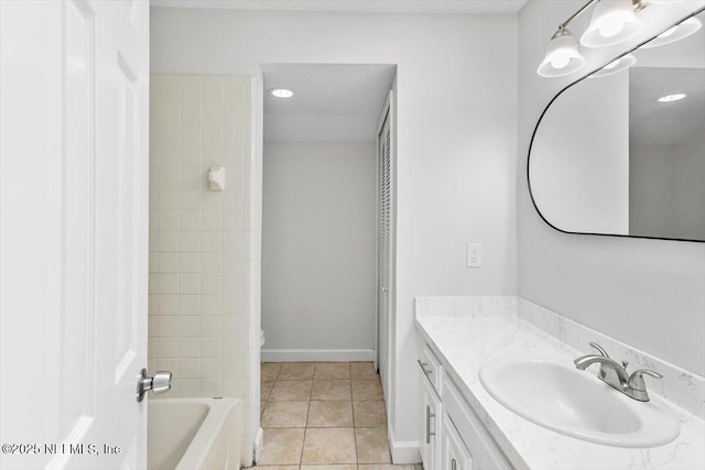 5524 Manfields Pl, Jacksonville, FL 32207 - full bath featuring vanity, tile patterned flooring, toilet, baseboards, and bathtub / shower combination