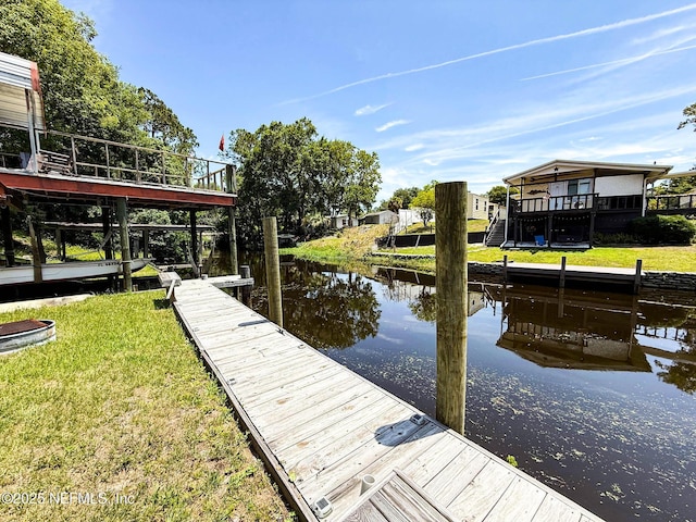 104 Waterway Ave, Satsuma, FL 32189 - dock area with a water view and a yard