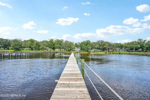 145 River Rd, Orange Park, FL 32073 - dock with a water view and view of wooded area