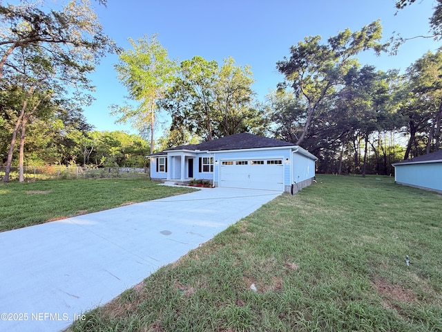 6971 Como Rd, Jacksonville, FL 32210 - ranch-style home with a front yard, a garage, and driveway