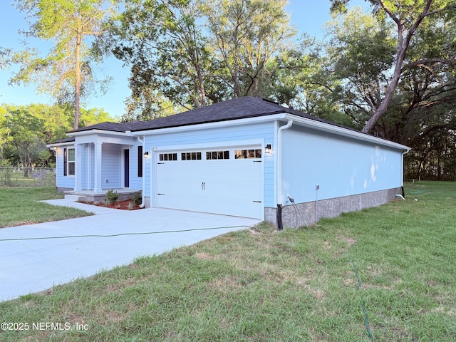 6971 Como Rd, Jacksonville, FL 32210 - view of front facade featuring a garage, a front yard, and concrete driveway