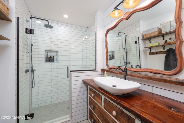 17459 Eagle Bend Blvd, Jacksonville, FL 32226 - full bath featuring a stall shower, vanity, and recessed lighting
