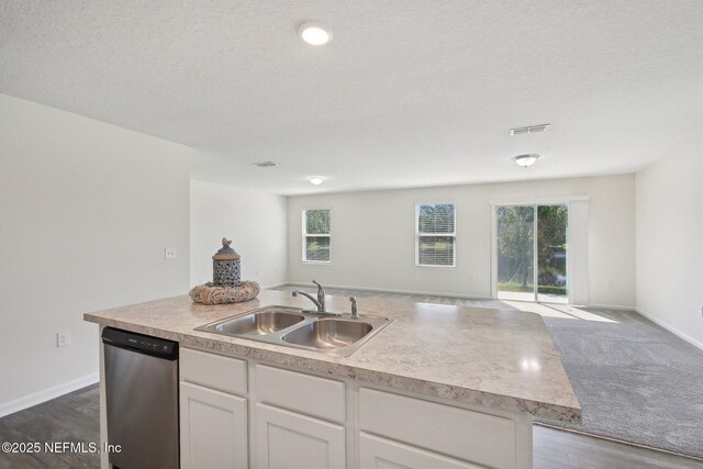 96 Cody St, Saint Augustine, FL 32084 - kitchen with dishwasher, a sink, open floor plan, plenty of natural light, and a textured ceiling