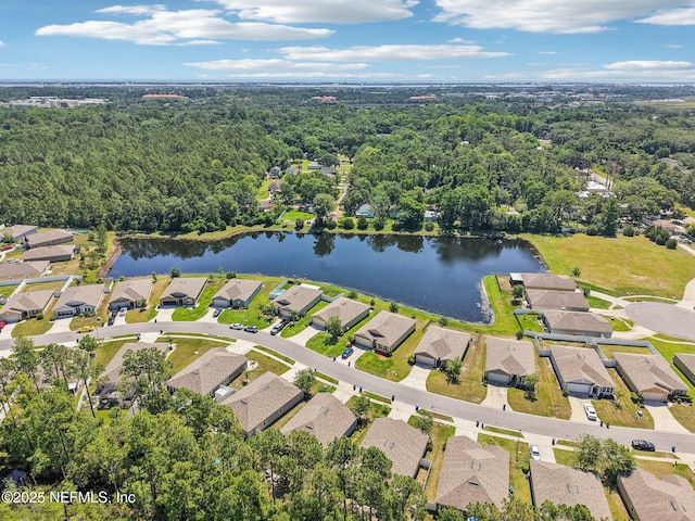 96 Cody St, Saint Augustine, FL 32084 - aerial perspective of suburban area with a large body of water and a heavily wooded area