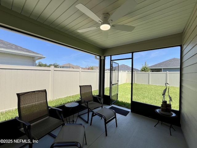 354 Boulder Ln, Saint Johns, FL 32259 - sunroom / solarium featuring a ceiling fan