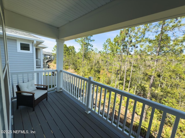 10065 Element Rd, Jacksonville, FL 32256 - wooden terrace with a forest view