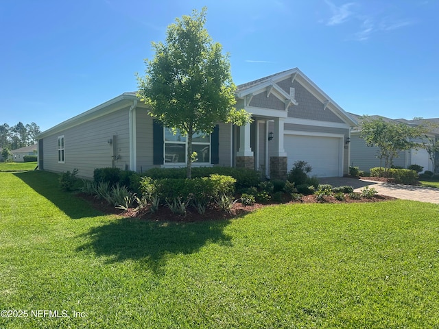 510 Broomsedge Cir, Saint Augustine, FL 32095 - view of front of home with an attached garage, driveway, and a front lawn