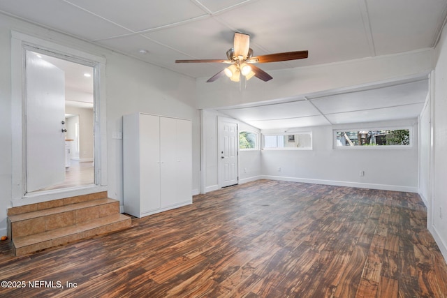 655 Linwood Ave, Jacksonville, FL 32206 - empty room featuring wood finished floors, a ceiling fan, plenty of natural light, and baseboards
