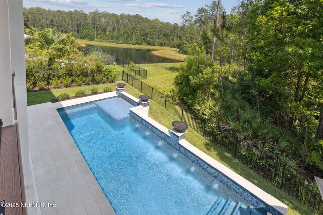465 Deer Valley Dr, Ponte Vedra, FL 32081 - view of swimming pool featuring a water view and a wooded view