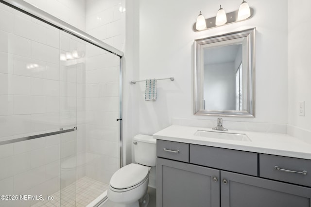 465 Deer Valley Dr, Ponte Vedra, FL 32081 - bathroom with vanity, toilet, and a stall shower