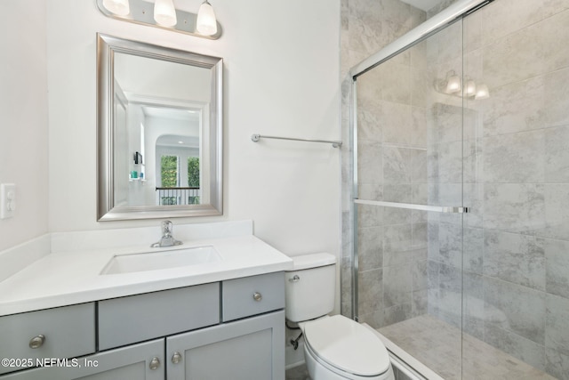 465 Deer Valley Dr, Ponte Vedra, FL 32081 - bathroom featuring vanity, toilet, and a stall shower