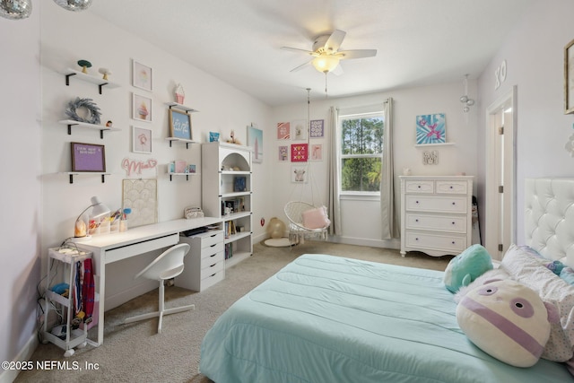 465 Deer Valley Dr, Ponte Vedra, FL 32081 - bedroom with light colored carpet, a ceiling fan, and an office area