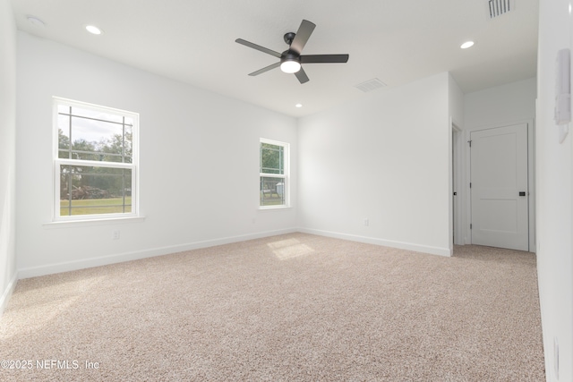 6249 Blue Marlin Dr, Keystone Heights, FL 32656 - carpeted empty room with baseboards, recessed lighting, and ceiling fan