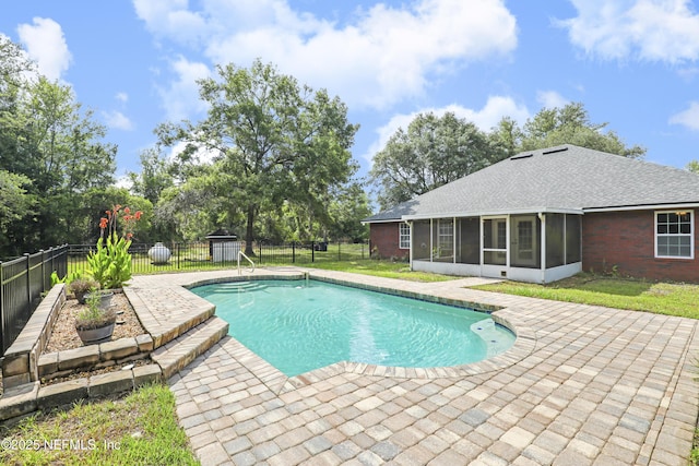 3784 Charles Green Rd, Hilliard, FL 32046 - view of pool featuring a sunroom and a patio area