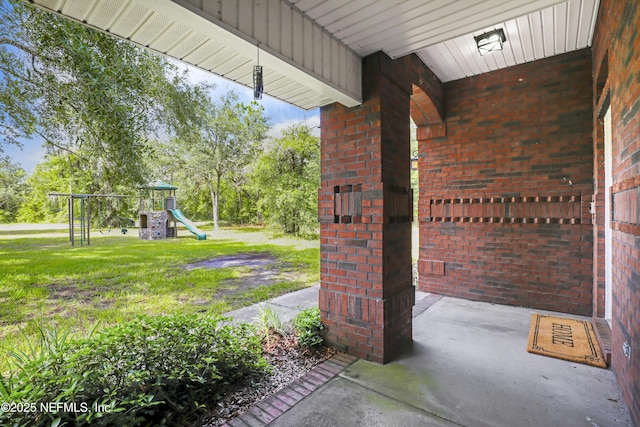 3784 Charles Green Rd, Hilliard, FL 32046 - view of patio / terrace with a playground