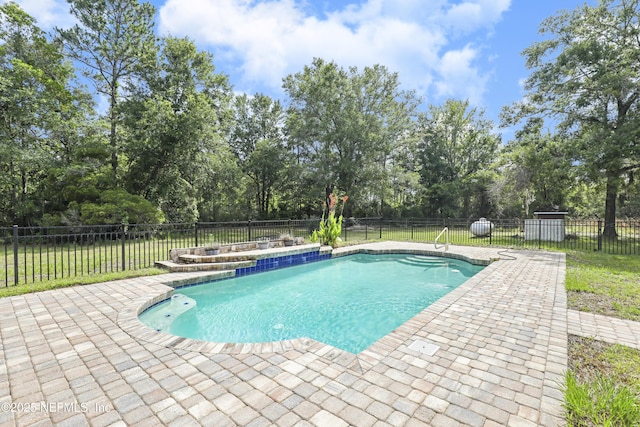 3784 Charles Green Rd, Hilliard, FL 32046 - view of pool with a patio, a fenced backyard, and view of scattered trees